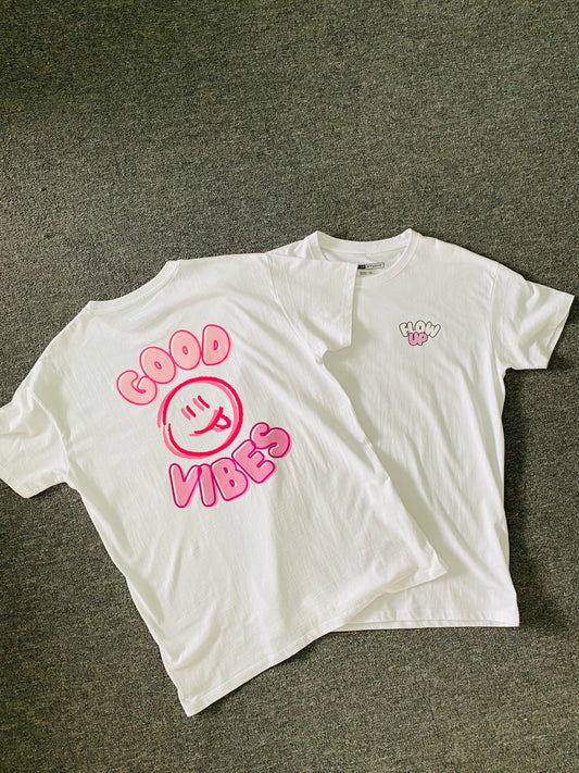 Tee-shirt Good Vibes Rose